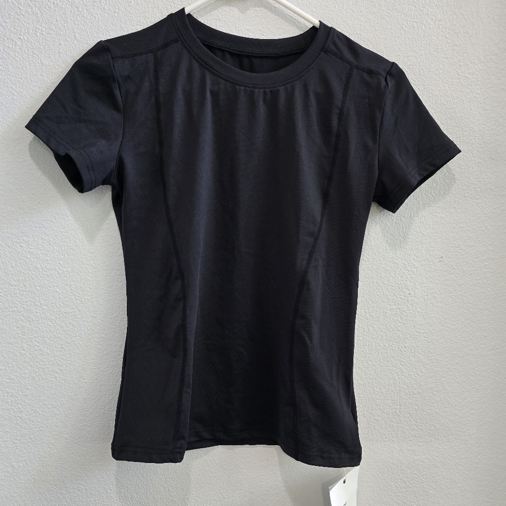 Loovoo breathe life black athletic shirt size  small NWT
